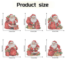 Load image into Gallery viewer, 6Pcs Christmas Santa Claus Fridge Stickers Diamond Painting Art Magnets Decals
