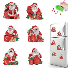 Load image into Gallery viewer, 6Pcs Christmas Santa Claus Fridge Stickers Diamond Painting Art Magnets Decals
