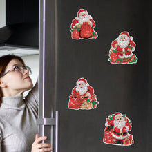 Load image into Gallery viewer, 6Pcs Christmas Santa Claus Fridge Stickers Diamond Painting Art Magnets Decals
