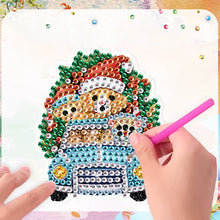 Load image into Gallery viewer, 6Pcs Christmas Bear Car Fridge Stickers Diamond Painting Art Magnets Decals
