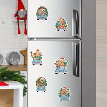 Load image into Gallery viewer, 6Pcs Christmas Bear Car Fridge Stickers Diamond Painting Art Magnets Decals
