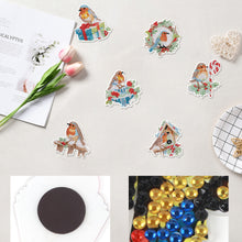 Load image into Gallery viewer, 6Pcs Christmas Bluebird Fridge Stickers Diamond Painting Art Magnets Decals
