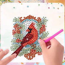 Load image into Gallery viewer, 6Pcs Christmas Cardinal Fridge Stickers Diamond Painting Art Magnets Decals
