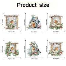 Load image into Gallery viewer, 6Pcs Christmas Bird Fridge Stickers Diamond Painting Art Magnets Decals
