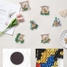 Load image into Gallery viewer, 6Pcs Christmas Bird Fridge Stickers Diamond Painting Art Magnets Decals
