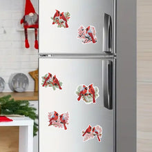 Load image into Gallery viewer, 6Pcs Christmas Cardinal Fridge Stickers Diamond Painting Art Magnets Decals
