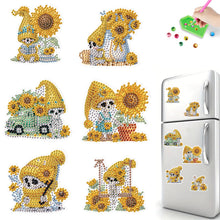Load image into Gallery viewer, 6Pcs Sunflower Skeleton Diamond Art Fridge Magnet for Fridge Whiteboards
