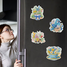 Load image into Gallery viewer, 6Pcs Flowers Diamond Painting Art Fridge Magnet for Fridge Whiteboards
