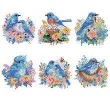Load image into Gallery viewer, 6Pcs Flower Bluebird Diamond Painting Art Fridge Magnet for Fridge Whiteboards
