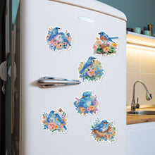 Load image into Gallery viewer, 6Pcs Flower Bluebird Diamond Painting Art Fridge Magnet for Fridge Whiteboards
