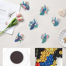 Load image into Gallery viewer, 6Pcs Flower Peacock Diamond Painting Art Fridge Magnet for Fridge Whiteboards
