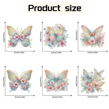 Load image into Gallery viewer, 6Pcs Flower Butterfly Diamond Painting Art Fridge Magnet for Fridge Whiteboards
