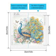 Load image into Gallery viewer, Diamond Painting - Partial Special Shaped - Beautiful peacock (30*30CM)
