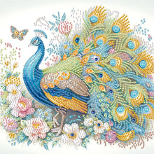 Load image into Gallery viewer, Diamond Painting - Partial Special Shaped - Beautiful peacock (30*30CM)
