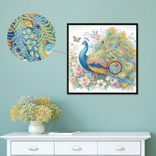 Load image into Gallery viewer, Diamond Painting - Partial Special Shaped - Beautiful peacock (30*30CM)
