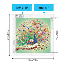 Load image into Gallery viewer, Diamond Painting - Partial Special Shaped - Beautiful peacock (30*30CM)
