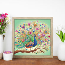 Load image into Gallery viewer, Diamond Painting - Partial Special Shaped - Beautiful peacock (30*30CM)
