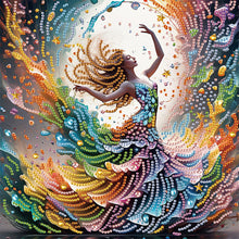 Load image into Gallery viewer, Diamond Painting - Partial Special Shaped - Beautiful skirt girl (30*30CM)
