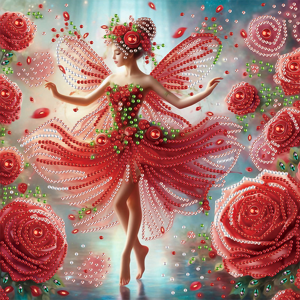 Diamond Painting - Partial Special Shaped - Beautiful skirt girl (30*30CM)
