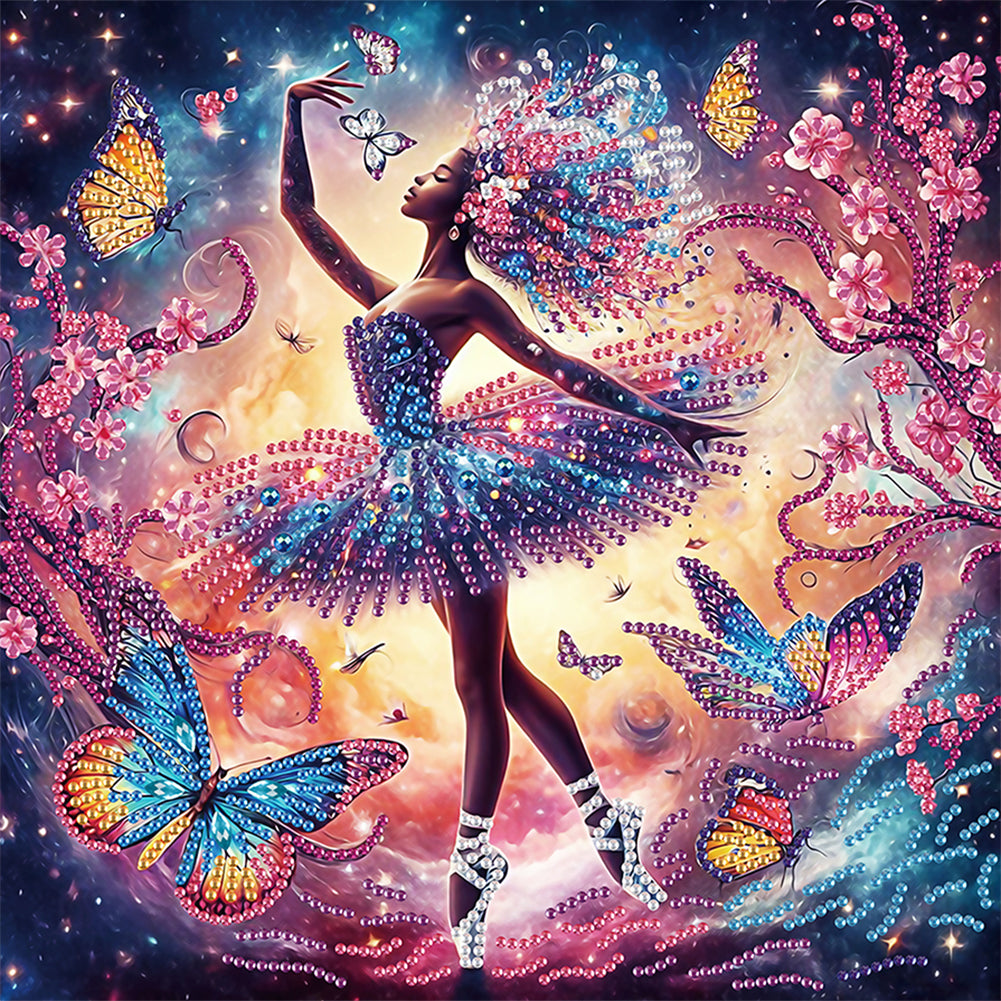 Diamond Painting - Partial Special Shaped - Beautiful skirt girl (30*30CM)