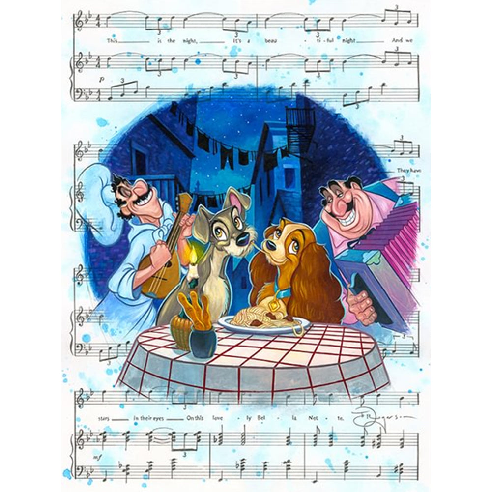 Diamond Painting - Full Round - lady and the tramp (30*40CM)