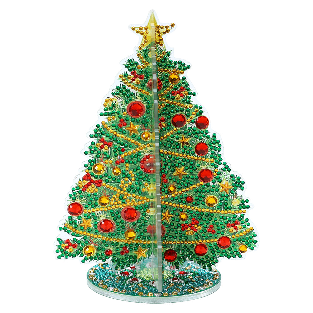 Special Shaped Christmas Tree Diamond Painting Tabletop Ornaments Kit (A)