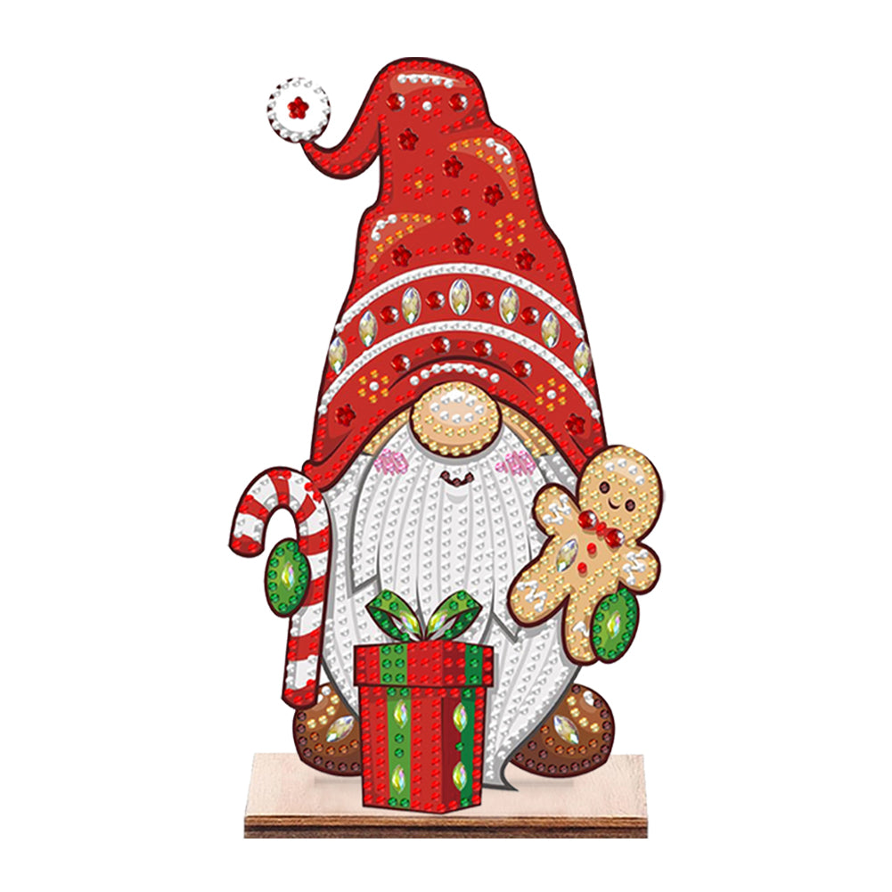 Wooden Special Shaped Cute Gnome 5D DIY Diamond Art Tabletop Decor Bedroom Decor