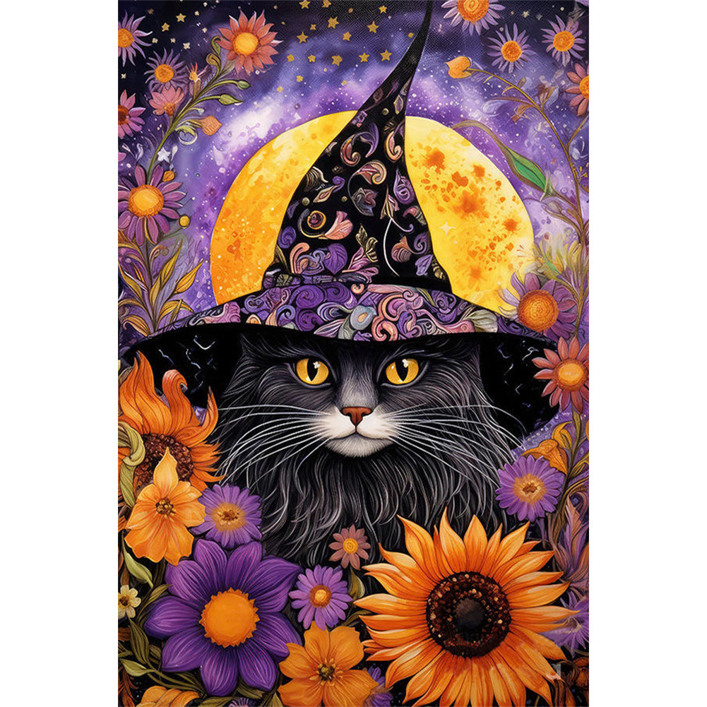 Diamond Painting - Full Round - Halloween Cat (40*60CM)