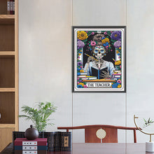 Load image into Gallery viewer, Diamond Painting - Full Round - Skull Reading Girl Tarot Cards (40*50CM)
