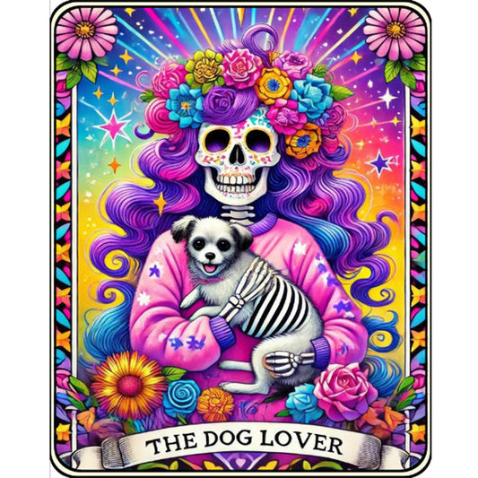 Diamond Painting - Full Round - Skull Girl and Dog Tarot Cards (40*50CM)