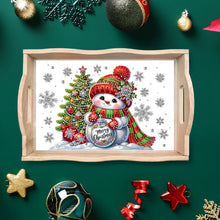 Load image into Gallery viewer, Christmas Diamond Painting Wooden Serving Tray Home Decoration (Red Snowman)
