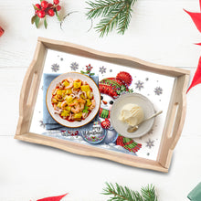 Load image into Gallery viewer, Christmas Diamond Painting Wooden Serving Tray Home Decoration (Red Snowman)
