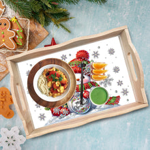 Load image into Gallery viewer, Christmas Diamond Painting Wooden Serving Tray Home Decoration (Red Snowman)
