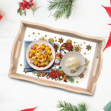 Load image into Gallery viewer, Christmas Diamond Painting Wooden Serving Tray Home Decoration (Snowman Family)
