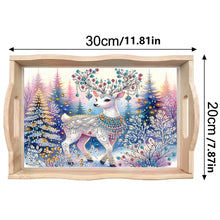 Load image into Gallery viewer, Christmas Diamond Painting Wooden Serving Tray Home Decoration (Blue Elk)
