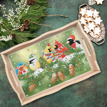 Load image into Gallery viewer, Christmas Diamond Painting Wooden Serving Tray Home Decoration (Five Birds)
