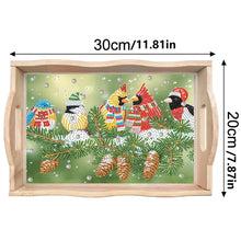 Load image into Gallery viewer, Christmas Diamond Painting Wooden Serving Tray Home Decoration (Five Birds)
