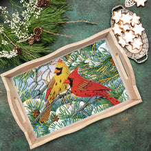 Load image into Gallery viewer, Christmas Diamond Painting Wooden Serving Tray Home Decoration (Two Birds)
