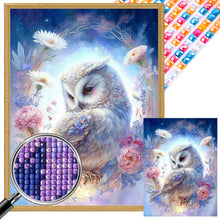 Load image into Gallery viewer, AB Diamond Painting - Full Square - Flower owl (30*40CM)
