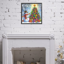Load image into Gallery viewer, Diamond Painting - Partial Special Shaped - Christmas tree and snowman (40*40CM)
