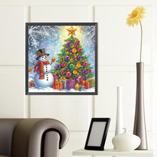 Load image into Gallery viewer, Diamond Painting - Partial Special Shaped - Christmas tree and snowman (40*40CM)
