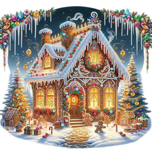 Diamond Painting - Partial Special Shaped - Christmas cabin (40*40CM)