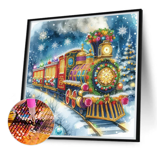 Diamond Painting - Partial Special Shaped - Christmas train (40*40CM)