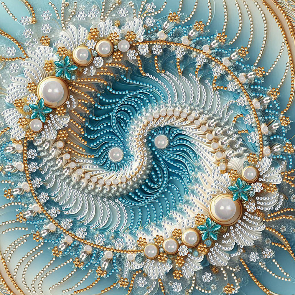 Diamond Painting - Partial Special Shaped - water pattern mandala (30*30CM)