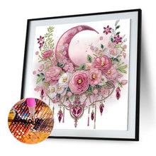 Load image into Gallery viewer, Diamond Painting - Partial Special Shaped - Crescent pink rose (30*30CM)
