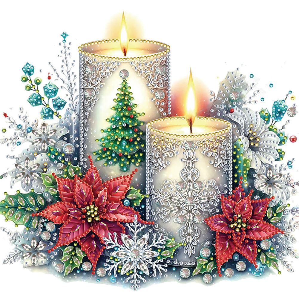 Diamond Painting - Partial Special Shaped - Christmas candles (30*30CM)