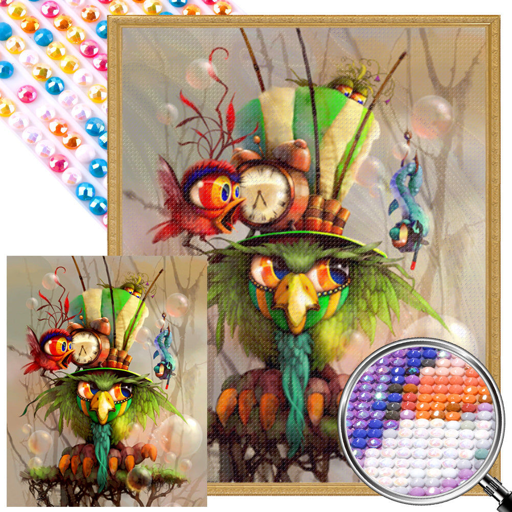 AB Diamond Painting - Full Round - Mad Hatter Bird (40*50CM)