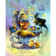 Load image into Gallery viewer, AB Diamond Painting - Full Round - Bird Taking a Bath in a Coffee Cup (40*50CM)
