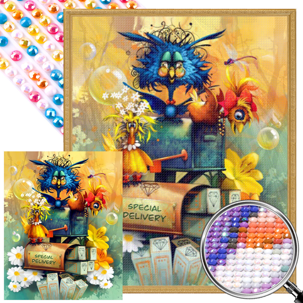 AB Diamond Painting - Full Round - Mailbox Birds (40*50CM)