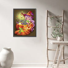 Load image into Gallery viewer, AB Diamond Painting - Full Round - Little Witch in Pumpkin (40*50CM)
